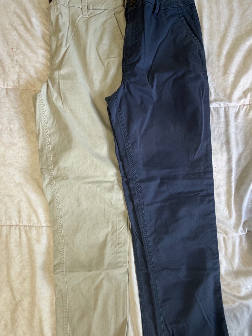 2 Pairs of Women’s Chino Pants - Navy and Light Khaki 8